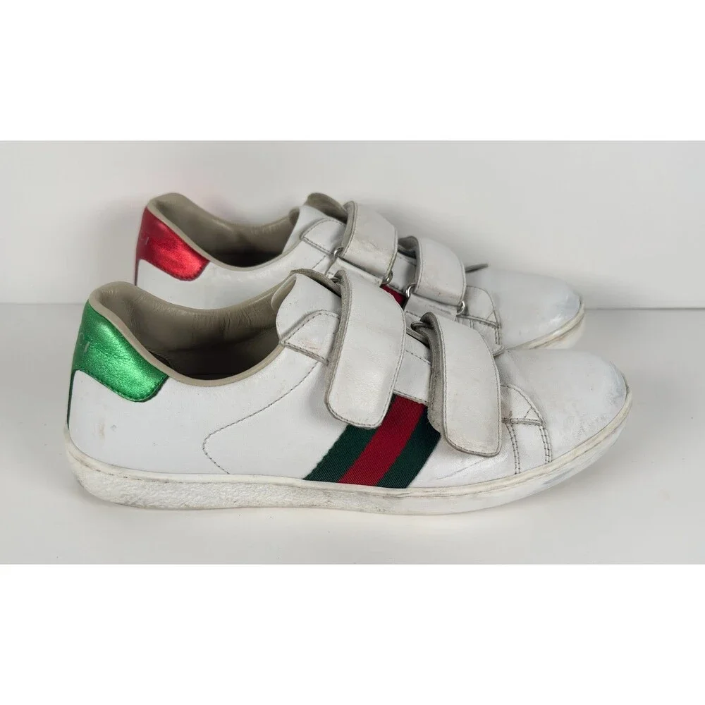 Gucci White Strap Leather Ace Sneaker Size 36 US 6